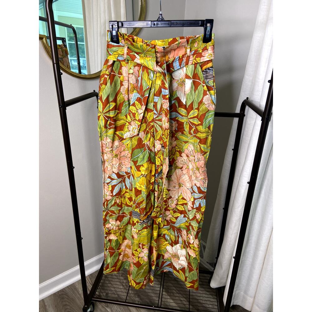 Cara Cara Palmer Linen Pants in Newberry Tropic Clay size 2 - Picture 2 of 7